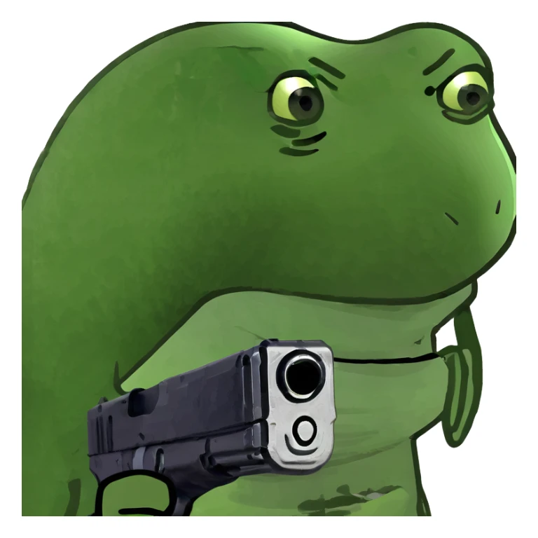 A girl with a gun sticker