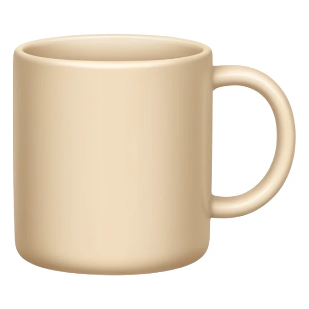 Pale beige Cylindrical short mug  sticker