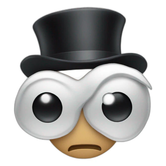 Butt with a top hat sticker