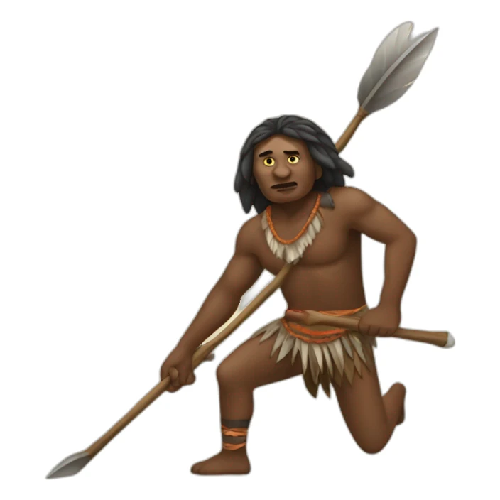 Aborigine with spear hunting sticker