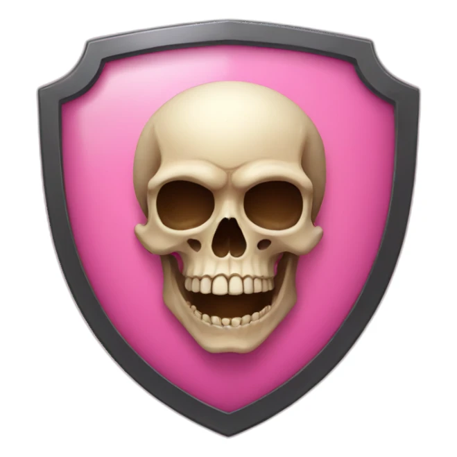 Skull on a pink shield sticker