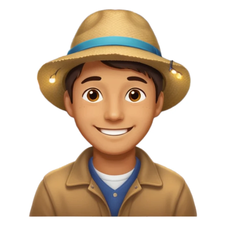 Man posing with lights sticker