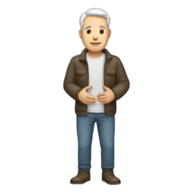 white man with hands in cast sticker