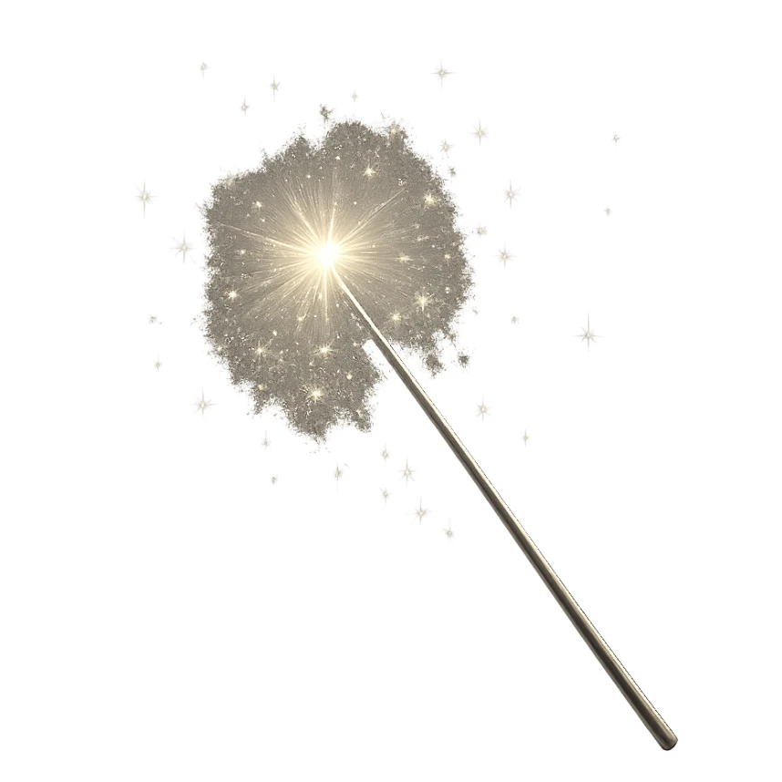 sparkling magic wand sticker