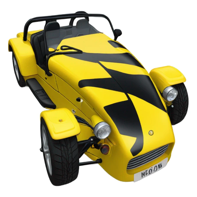 Caterham 7 chrome yellow sticker