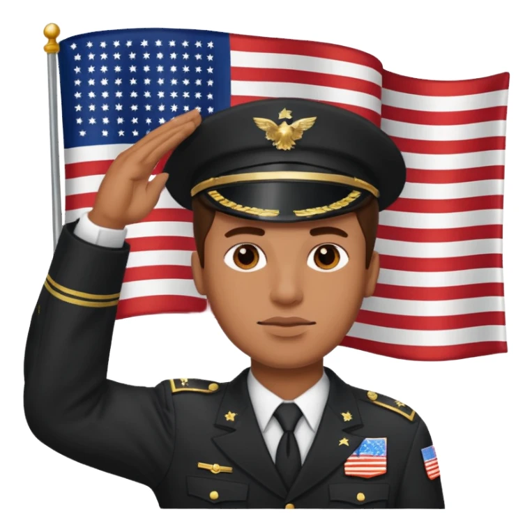 Man saluting with American flag sticker