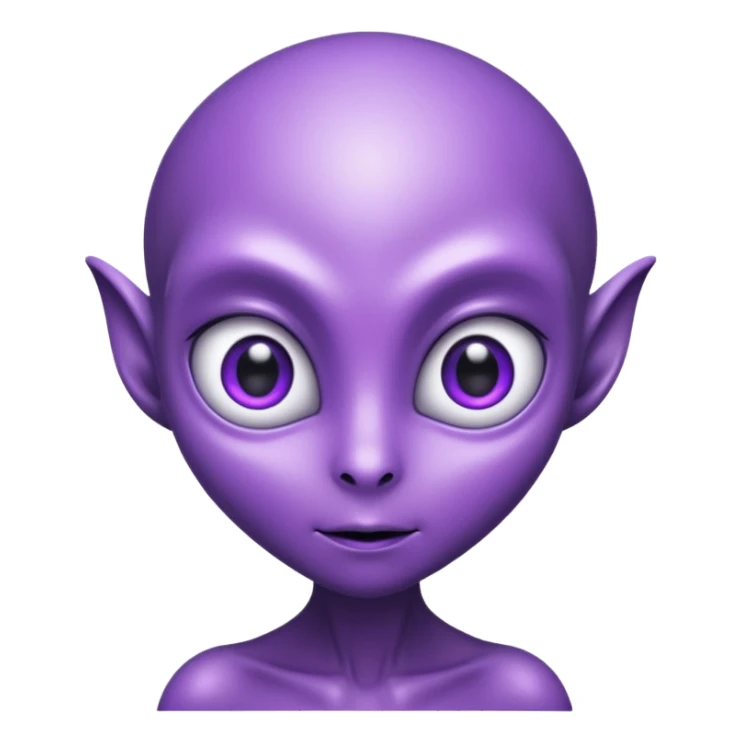 glitter purple alien sticker