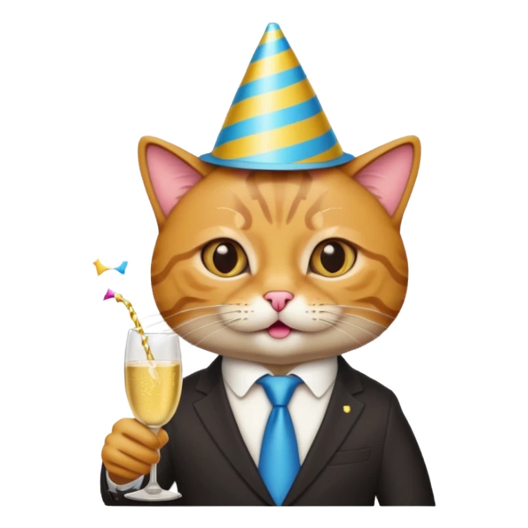 Business cat, party sticker