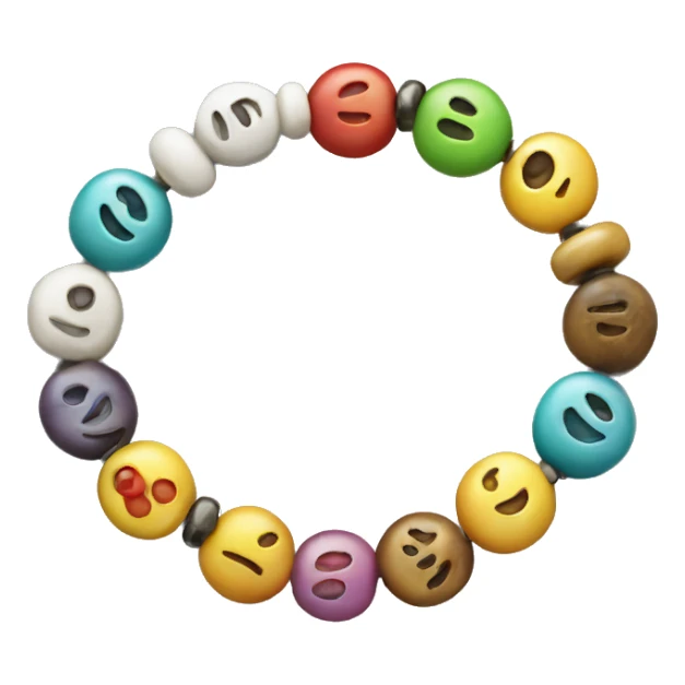 bracelet with tiny beads and circular letter beads sticker