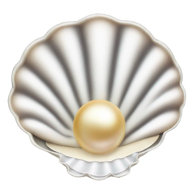 Elegant open clam shell with pearl sticker