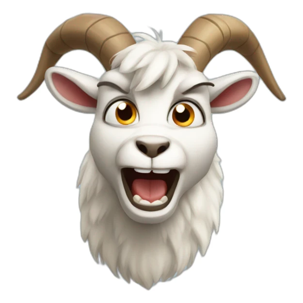 angry cartoon goat sticker