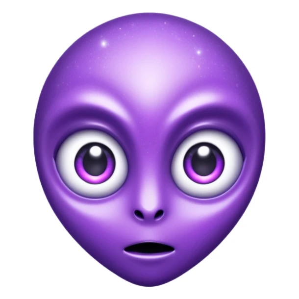 glitter purple alien sticker