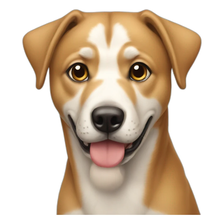 un chien qui mange sticker