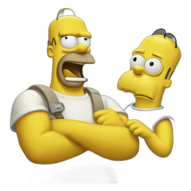homer with frenchies sticker