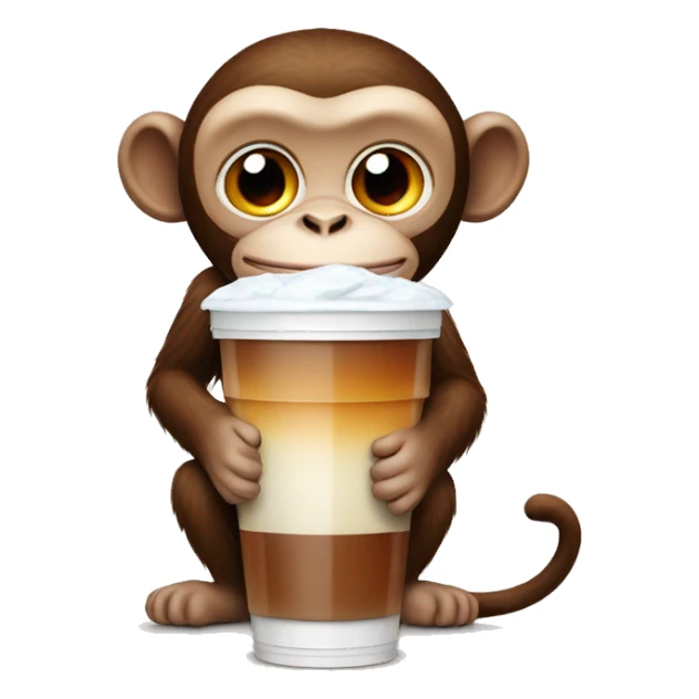 Monkey with iced americano  sticker