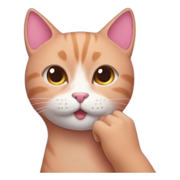 pink cat 'shush' gesture sticker
