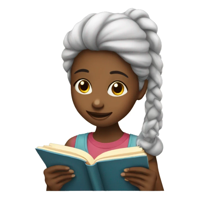 girl reading book  sticker