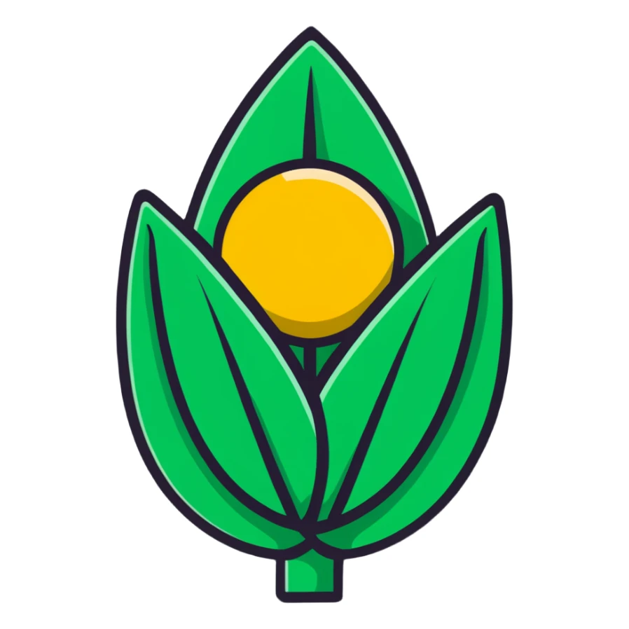 Minimalist Maya corn and sun symbols as message indicators, only white and deep green colors, flat design with clean lines sticker