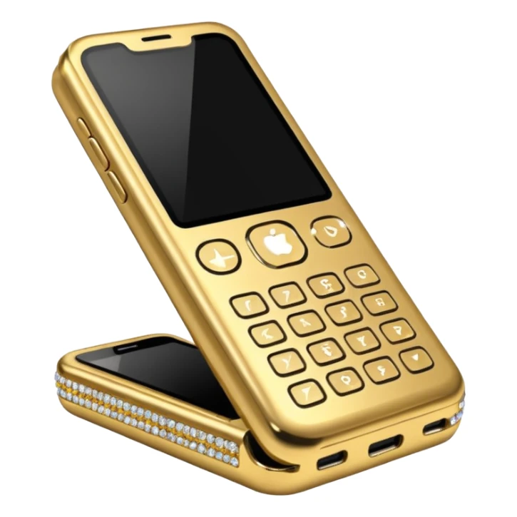 gold bedazzled flip phone sticker