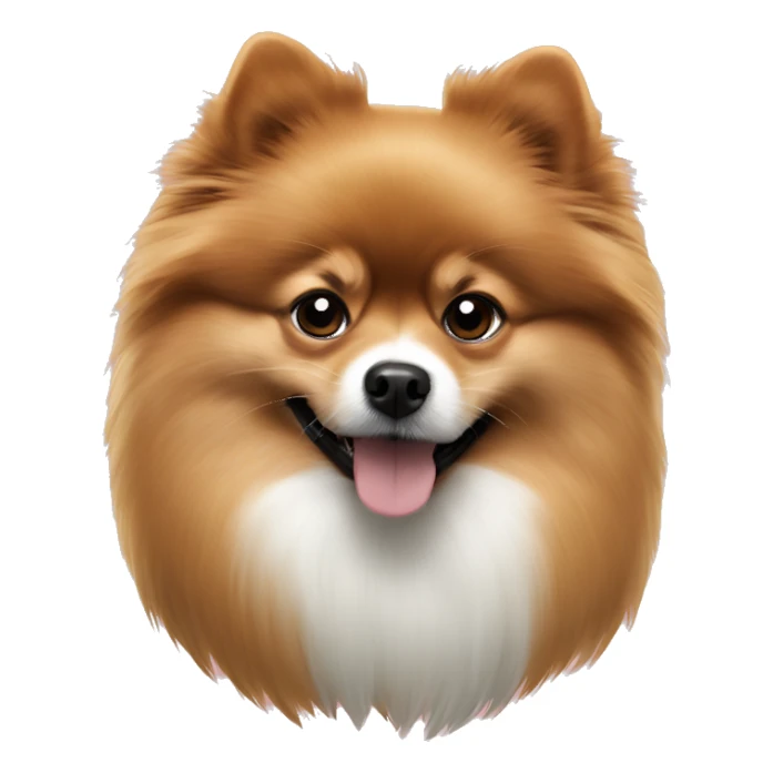 Pomeranian red white with black sticker