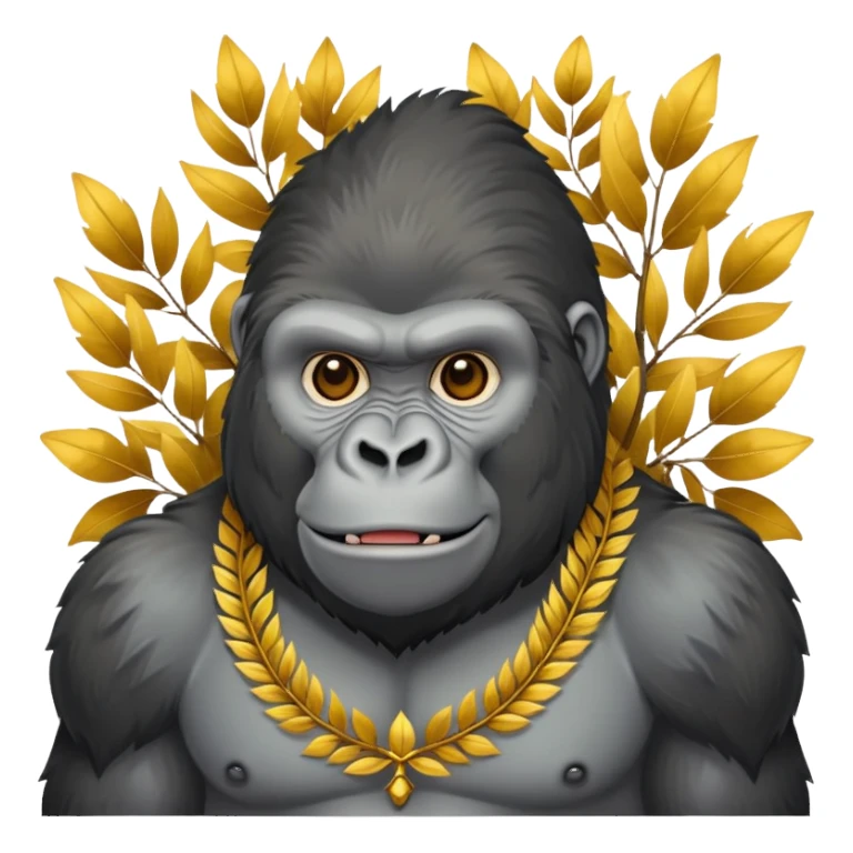 A gorilla wearing victory laurels sticker