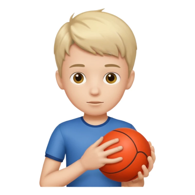 Boy with a ball in his hand sticker