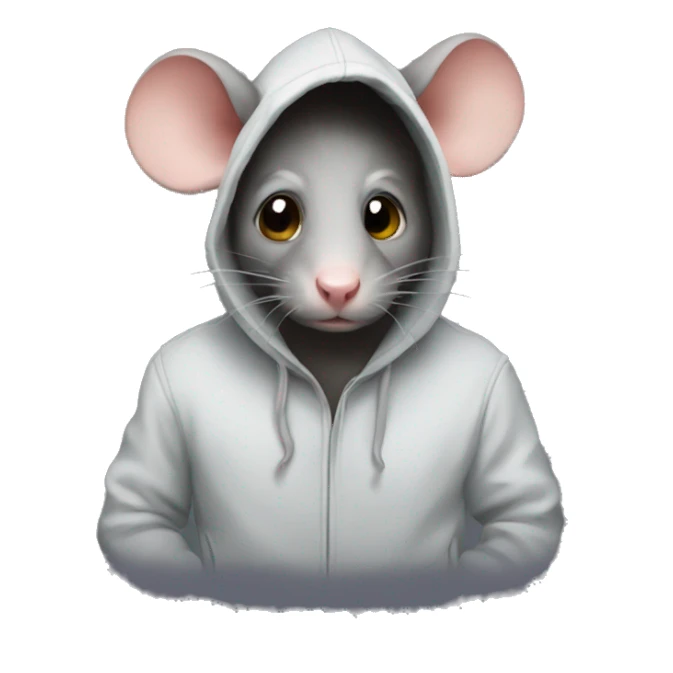 a rat wearing a hoodie sticker