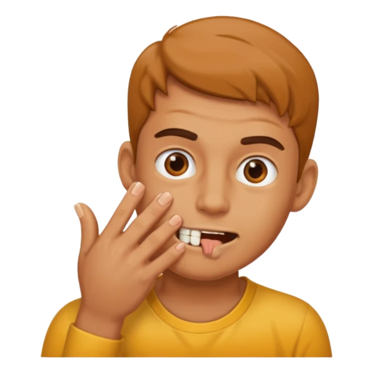 Biting nails on his right hand. sticker