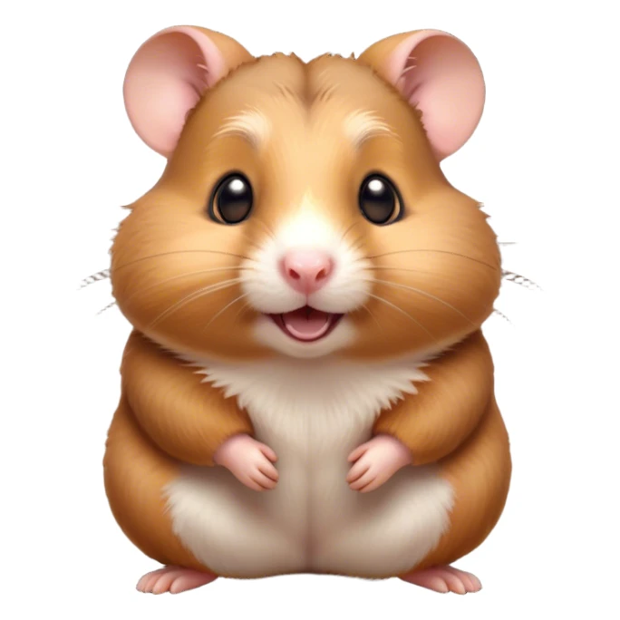 Cinematic Comical Brown Hamster Portrait Emoji, Head tilted dramatically with an exaggeratedly amused expression, featuring a striking rich brown fur with a playful shine, wide, expressive dark eyes filled with humorous disbelief, Simplified yet hilariously expressive features, highly detailed, glowing with a slightly sassy glow, high shine, dramatic yet playful, stylized with an air of cheeky mischief, bright and endearing, soft glowing outline, capturing the essence of a spirited and over-the-top hamster, so meme-worthy it feels like it could side-eye its way into internet fame instantly! sticker
