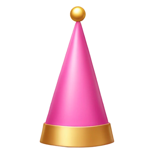 Birthday hat pink gold sticker