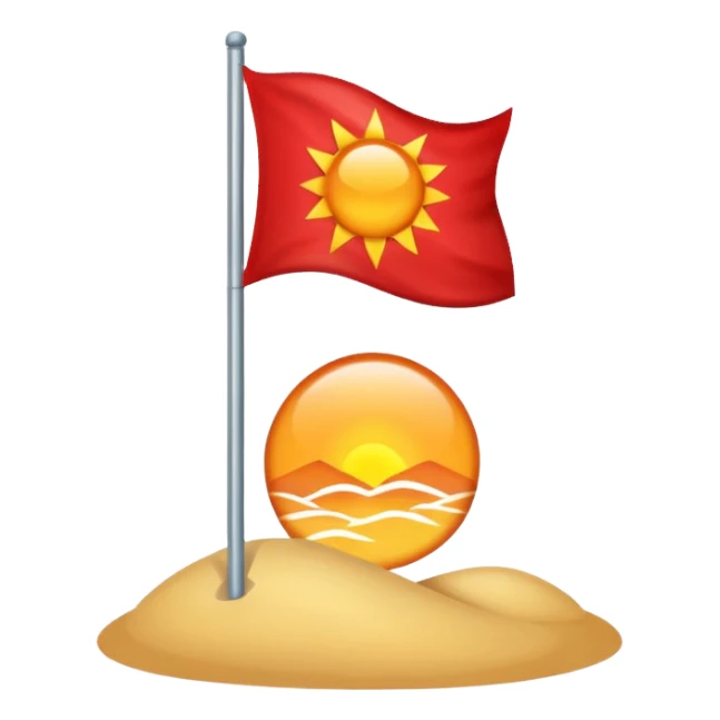 Red flag northwest background is blue with sun sticker