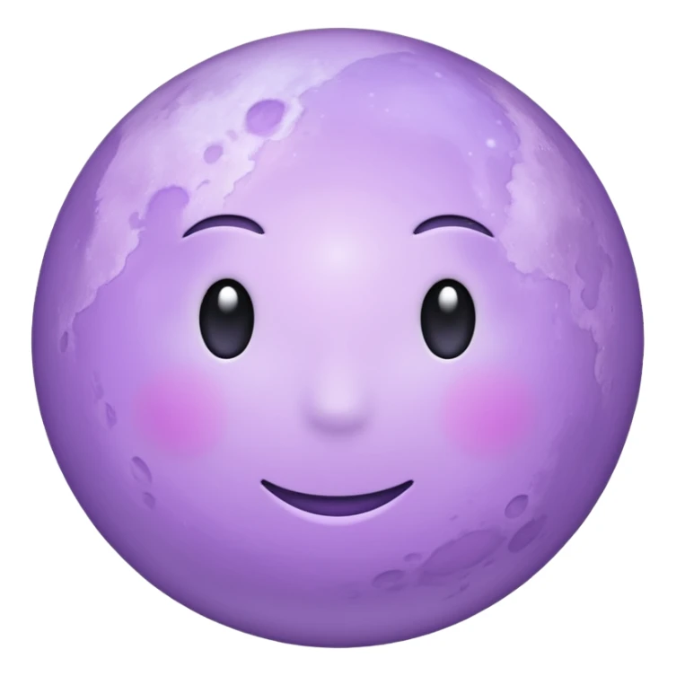 realistic Light purple moon sticker