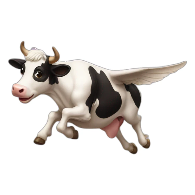 flying cow sticker