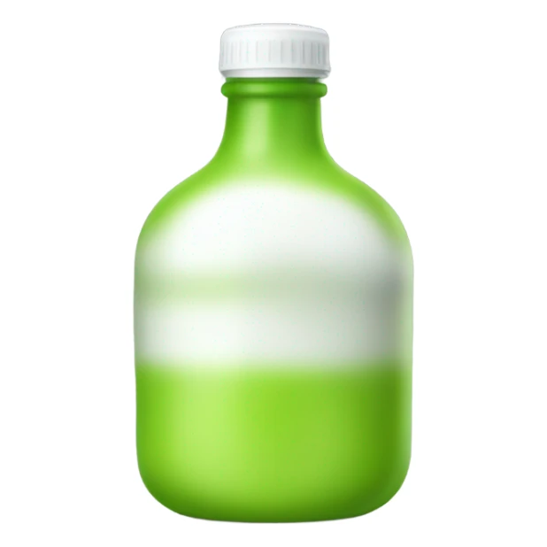 round lime green bottle with a white bottle cap sticker