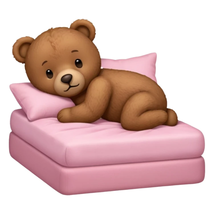 Brown Teddy bear sleeping in light pink bed sticker