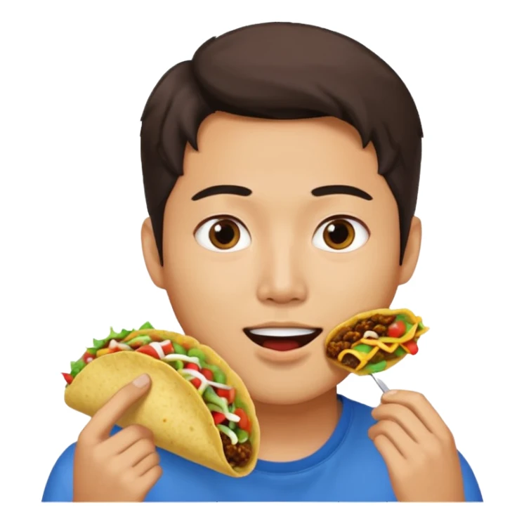 Attractive Korean man with taco sticker