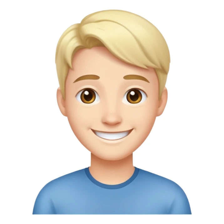 friendly person avatar with a smile sticker