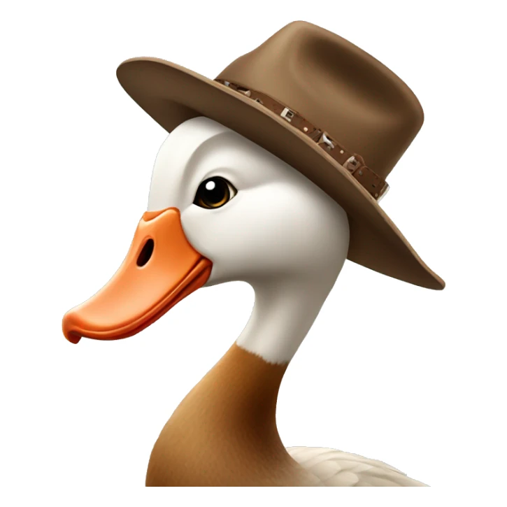 Goose with a cowboy hat sticker