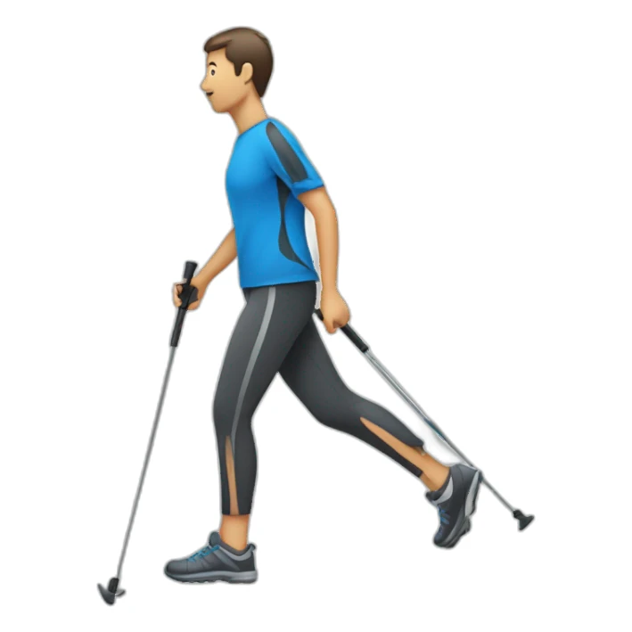 Person doing Nordic walking with high details sticker