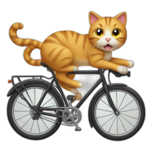 cat on a bike sticker