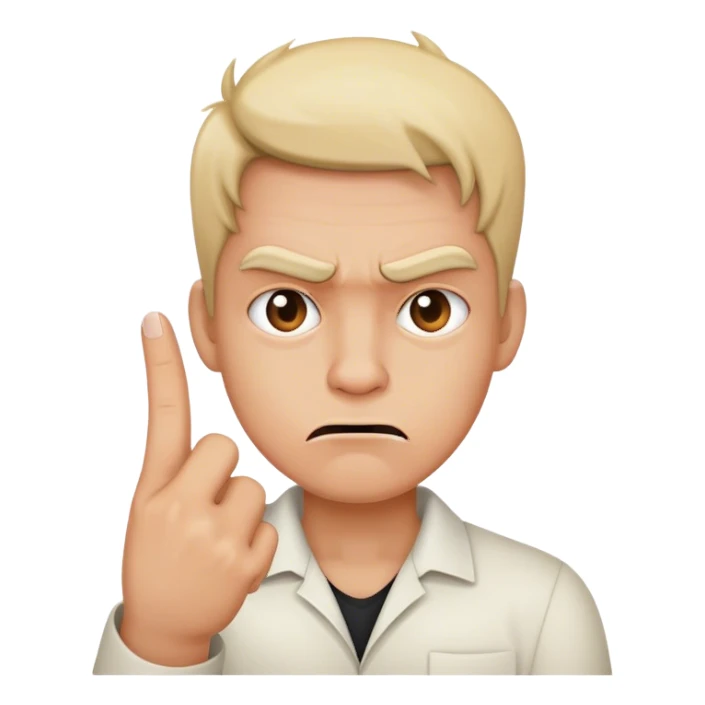 mad face middle finger  sticker