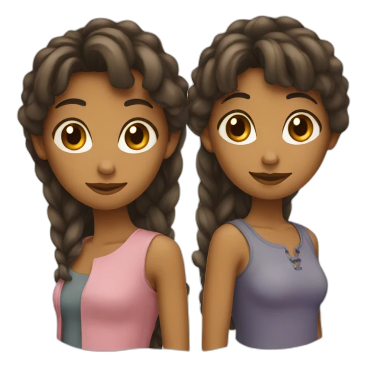 Couple filles sticker