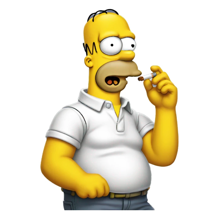 homer simpson smoking sticker