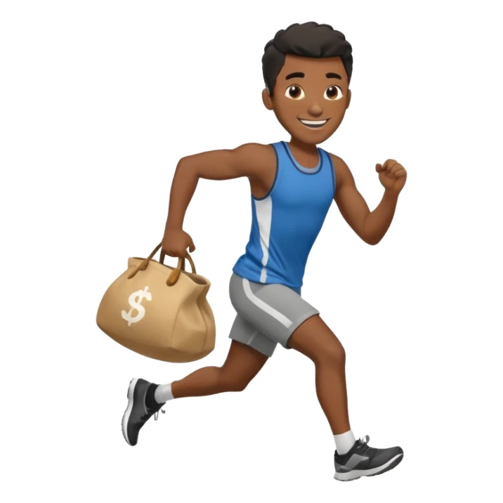 Black Man running with moneybag 💰 sticker