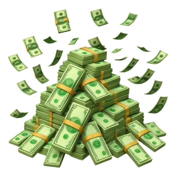 Raining money  sticker