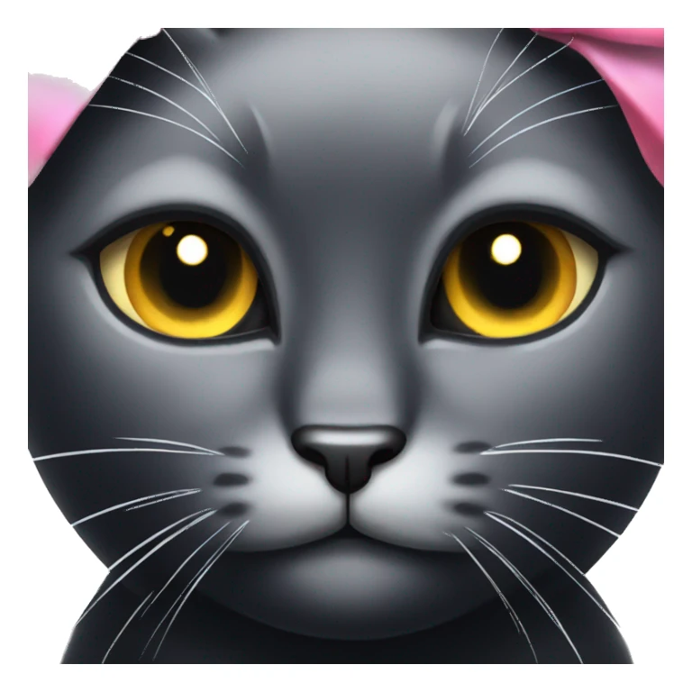 Black cat with a bow and sparkles  sticker