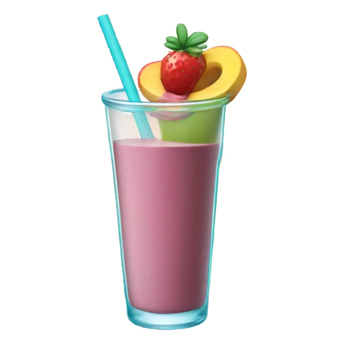 Smoothie in glass with straw sticker
