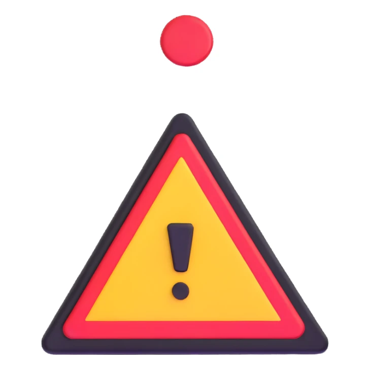 warning triangle with exclamation mark sticker