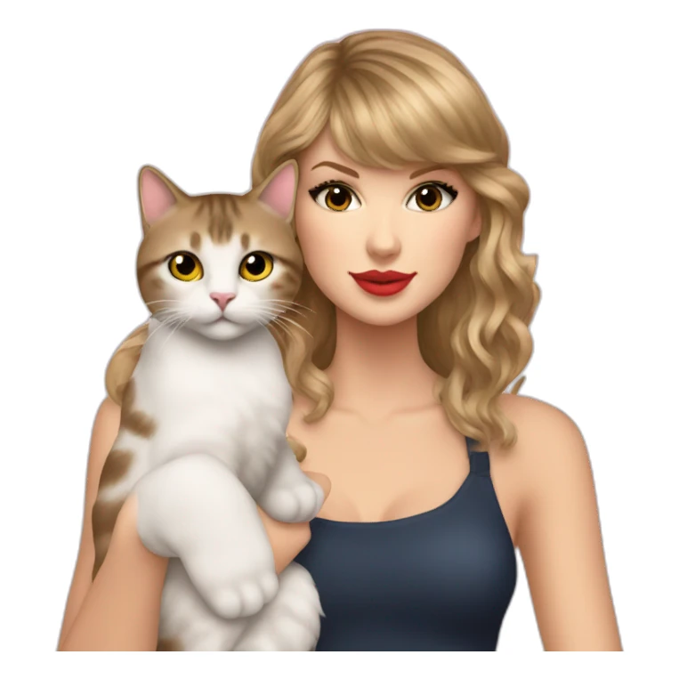Taylor swift with a cat in hand sticker