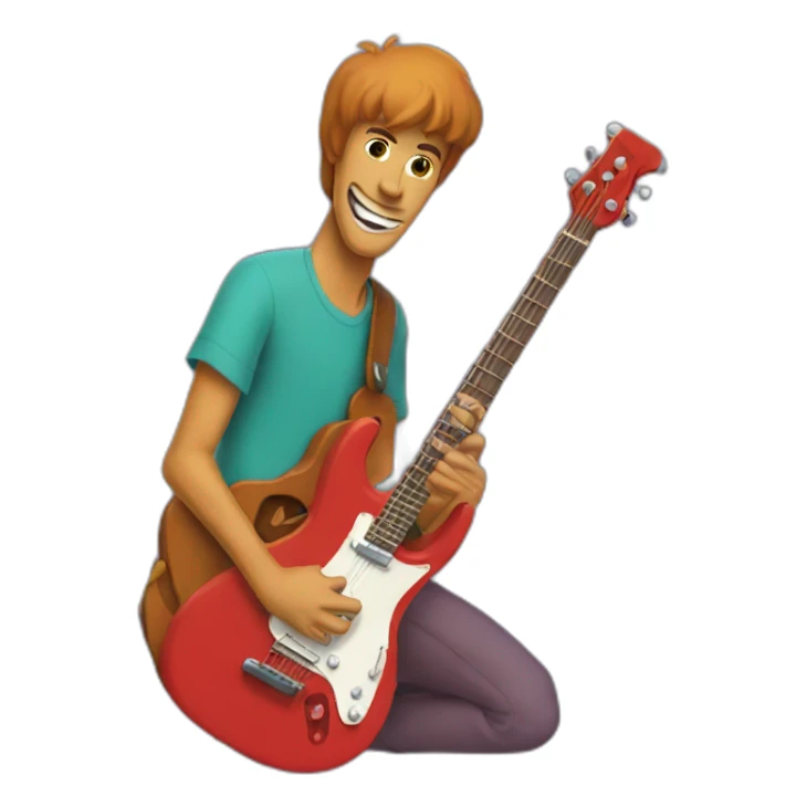 Scooby doo with red guitar  sticker